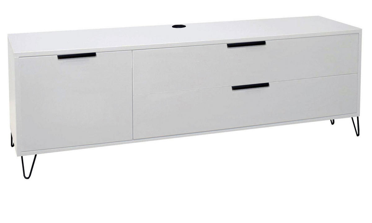 LOWBOARD Erna 168x45x62 Kreidegrau matt Lack - Hellgrau, Holzwerkstoff (168/62/45cm) - 58aufmkessel