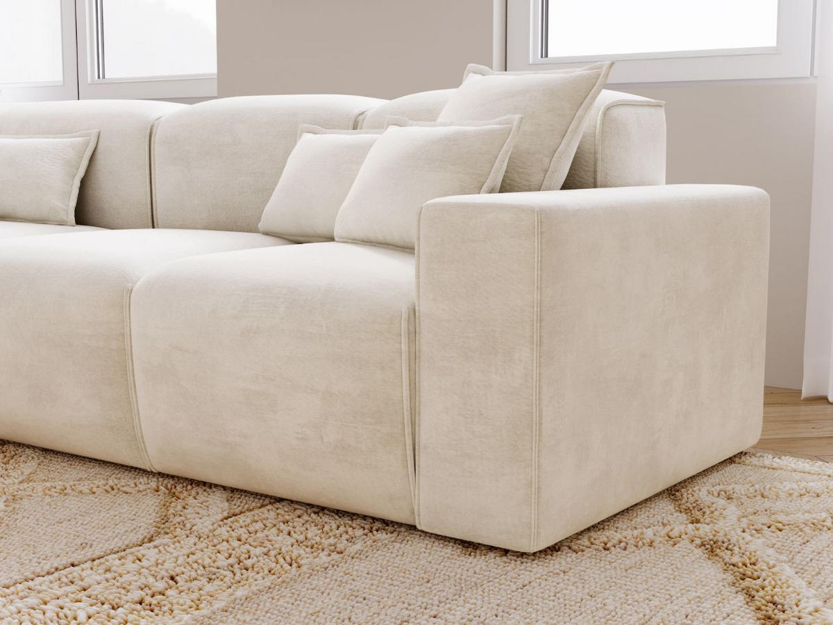 ECKSOFA Leni Beige Links - Beige, Holz/Textil (265/180cm) - Graingold