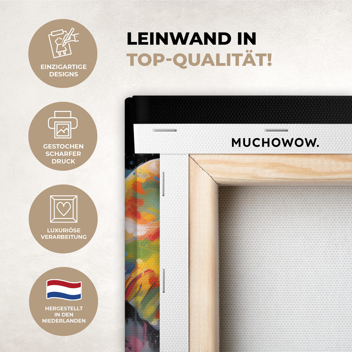 LEINWANDBILD Elefant - Graffiti - Schwarz - Tiere - Farben 20x30 cm - Schwarz, Textil (20/30cm) - MuchoWow