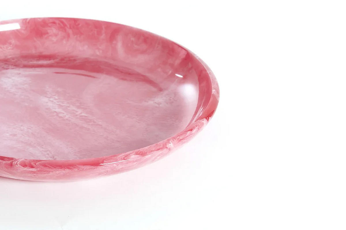 DEKOSCHALE BELAWAN Ø44x4 cm, Kunststoff, Pink - Pink, Kunststoff (44/4cm) - Light & Living