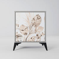 SIDEBOARD WILD TENDERNESS, Grau, 57,5x42x70,5 cm, Schwarze Metall-Sternfüße - Multicolor/Schwarz, Holzwerkstoff/Metall (57.5/70.5/42cm) - SpaceRebels