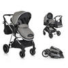 KINDERWAGEN 2 in 1 Kali grau umbaubar, Korb, Getränkehalter, Tasche - Grau, Metall (77/58/109cm) - Moni