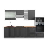 KÜCHENZEILE Fame-Line Anthrazit-Gold/Weiß 280 cm, AP Eiche - Anthrazit/Weiß, Holzwerkstoff (280/81.6/60cm) - Vicco