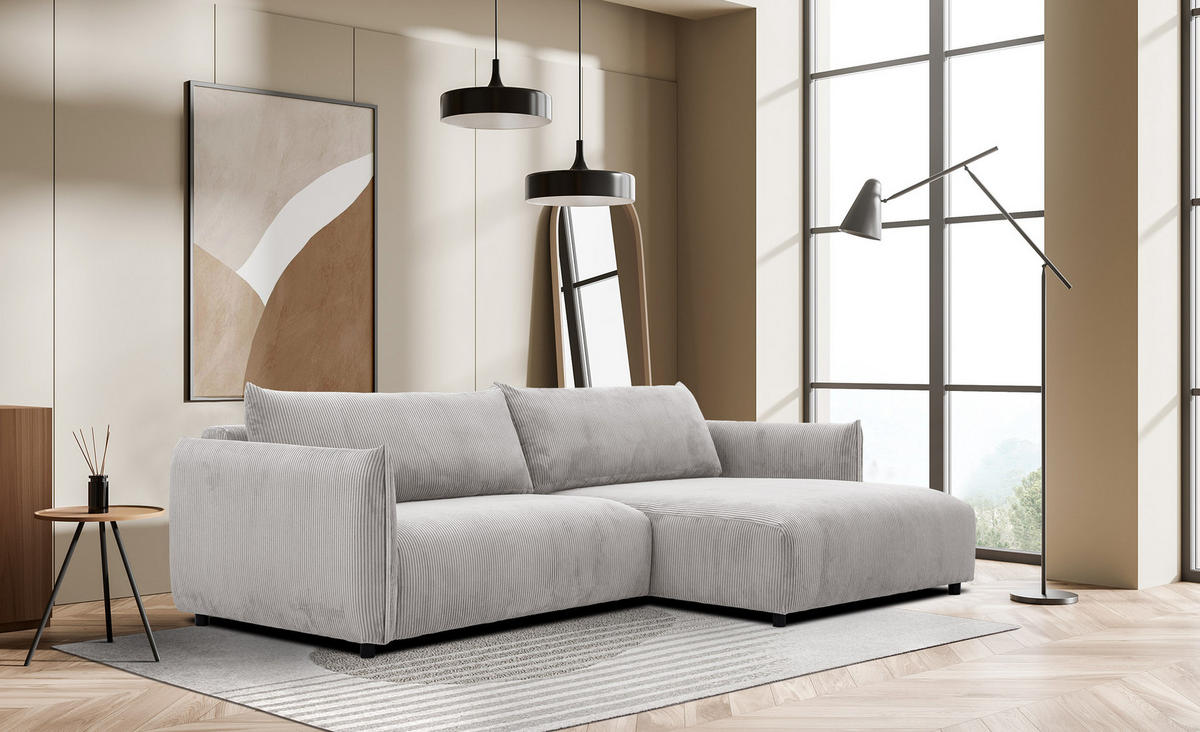 ECKSOFA TAUER 5-Sitzer, weiß - Schwarz/Weiß, Holzwerkstoff/Kunststoff (292/174cm) - Courtois Laville