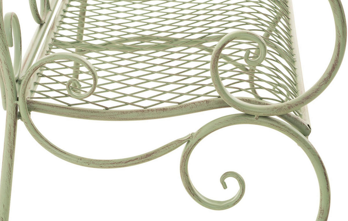 GARTENBANK 113/47 cm Metall antik-grün - Grün, Metall (113/89/47cm) - CLP