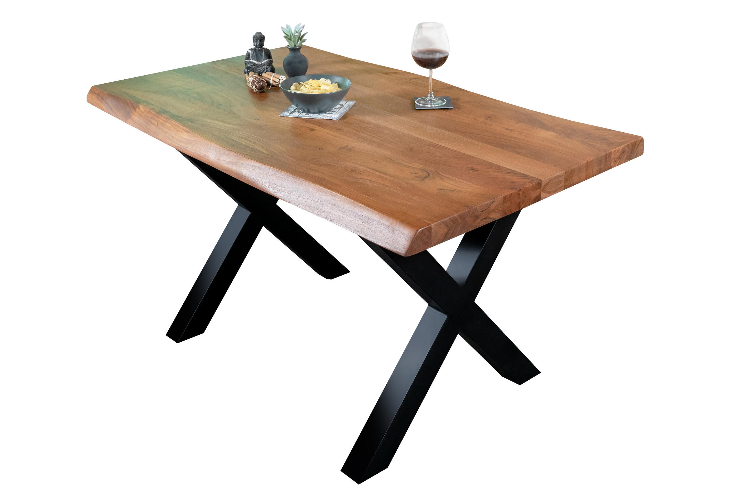 ESSTISCH CALI - Schwarz/Braun, Holz/Metall (80/120/77cm) - SAM