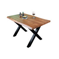 ESSTISCH CALI - Schwarz/Braun, Holz/Metall (80/120/77cm) - SAM