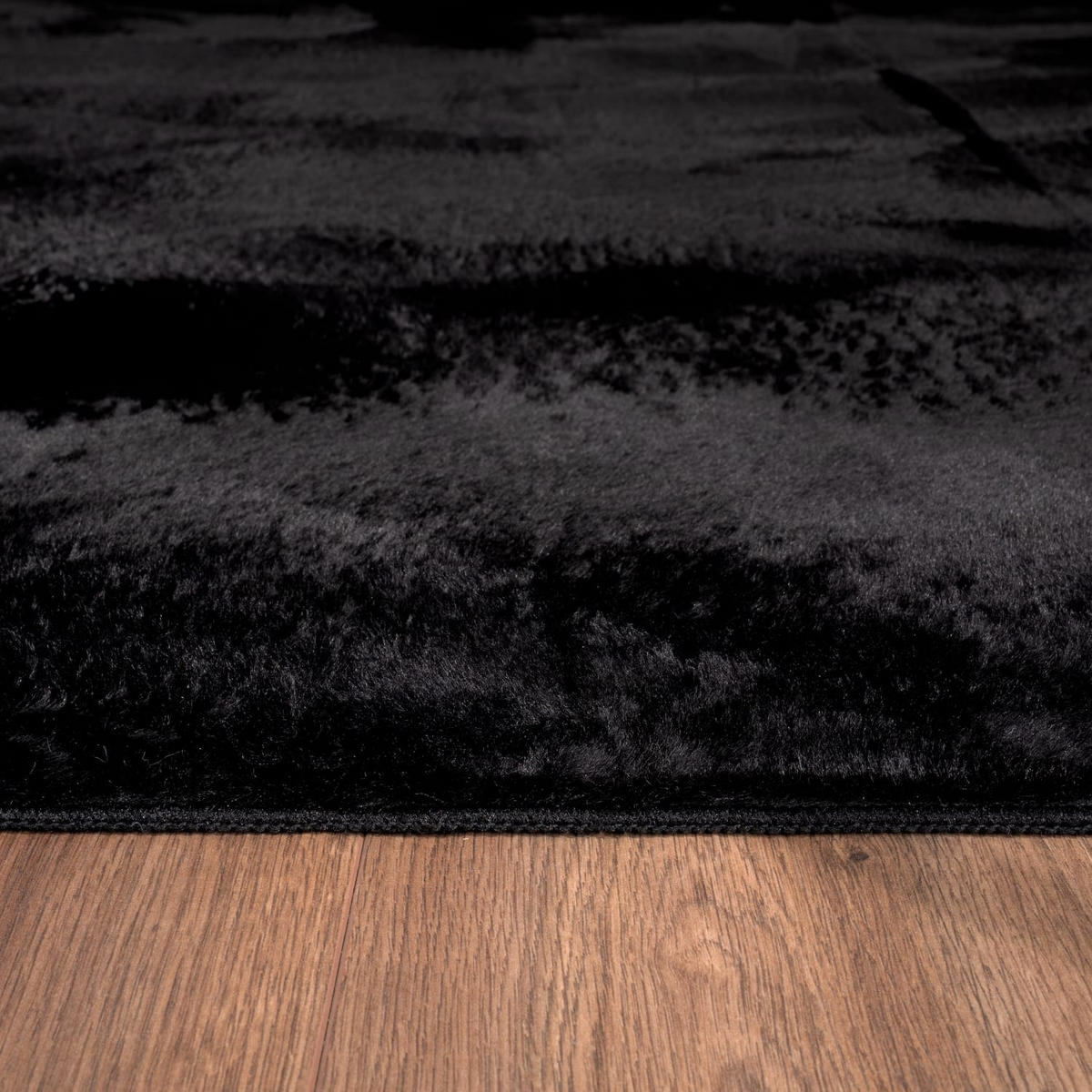 TEPPICH Kurzflor waschbar Einfarbig Wohnzimmer schmutzabweisend Schwarz Rechteckig 160x230 - Schwarz, Textil (160/230cm) - KADIMA DESIGN