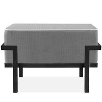 GARTENLOUNGE-HOCKER TRIGLO auf Metallfüßen, Modern, Dunkelgrau - Dunkelgrau/Schwarz, Textil/Metall (69/44/54cm) - KONSIMO®