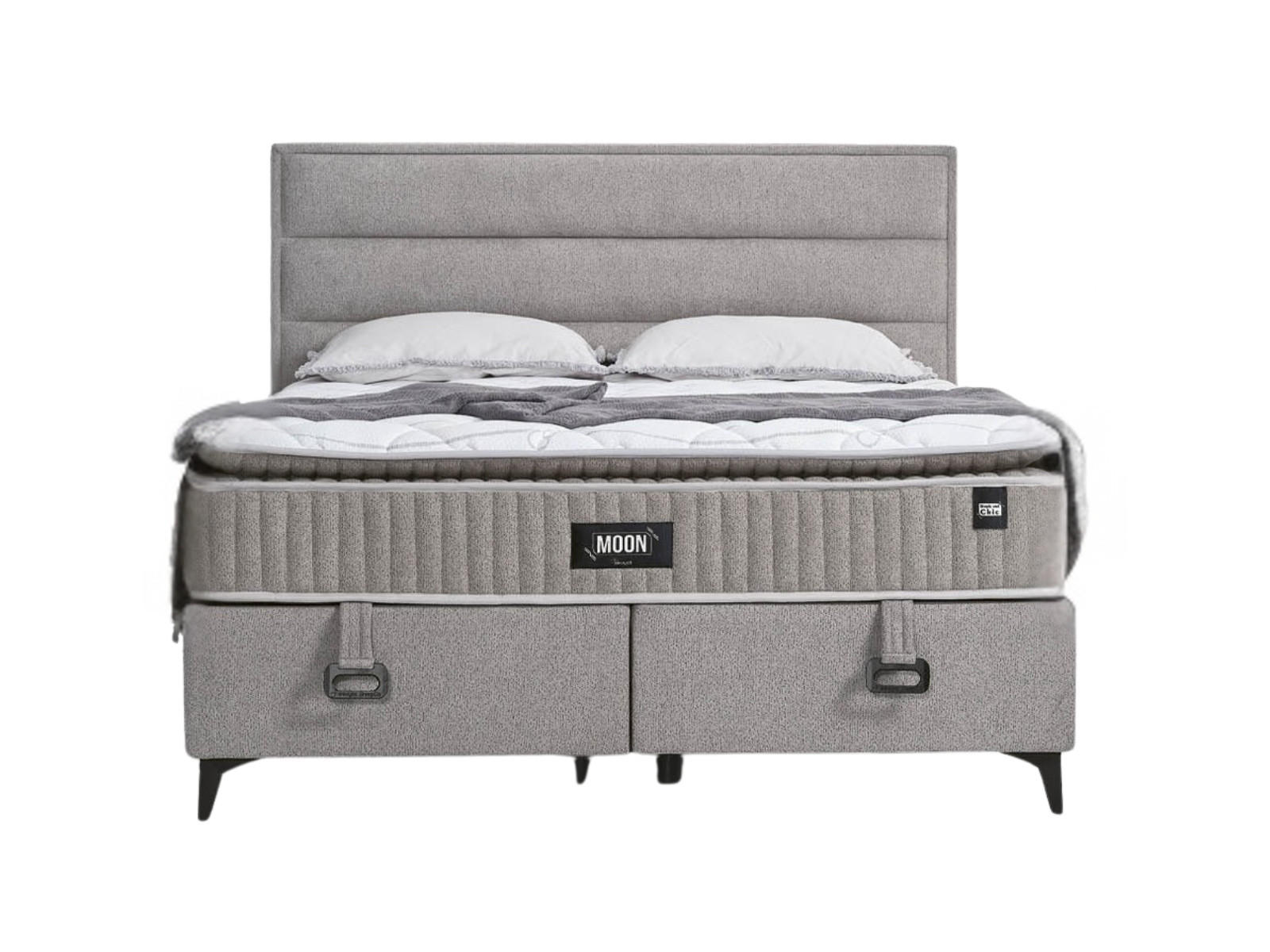 POLSTERBETTSET Moon 180x200 Grau - Grau, Metall (180/200cm) - Villa Möbel