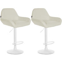 BARHOCKER 2er Set Stoff creme - Creme/Weiß, Textil/Metall (51/89/52cm) - CLP
