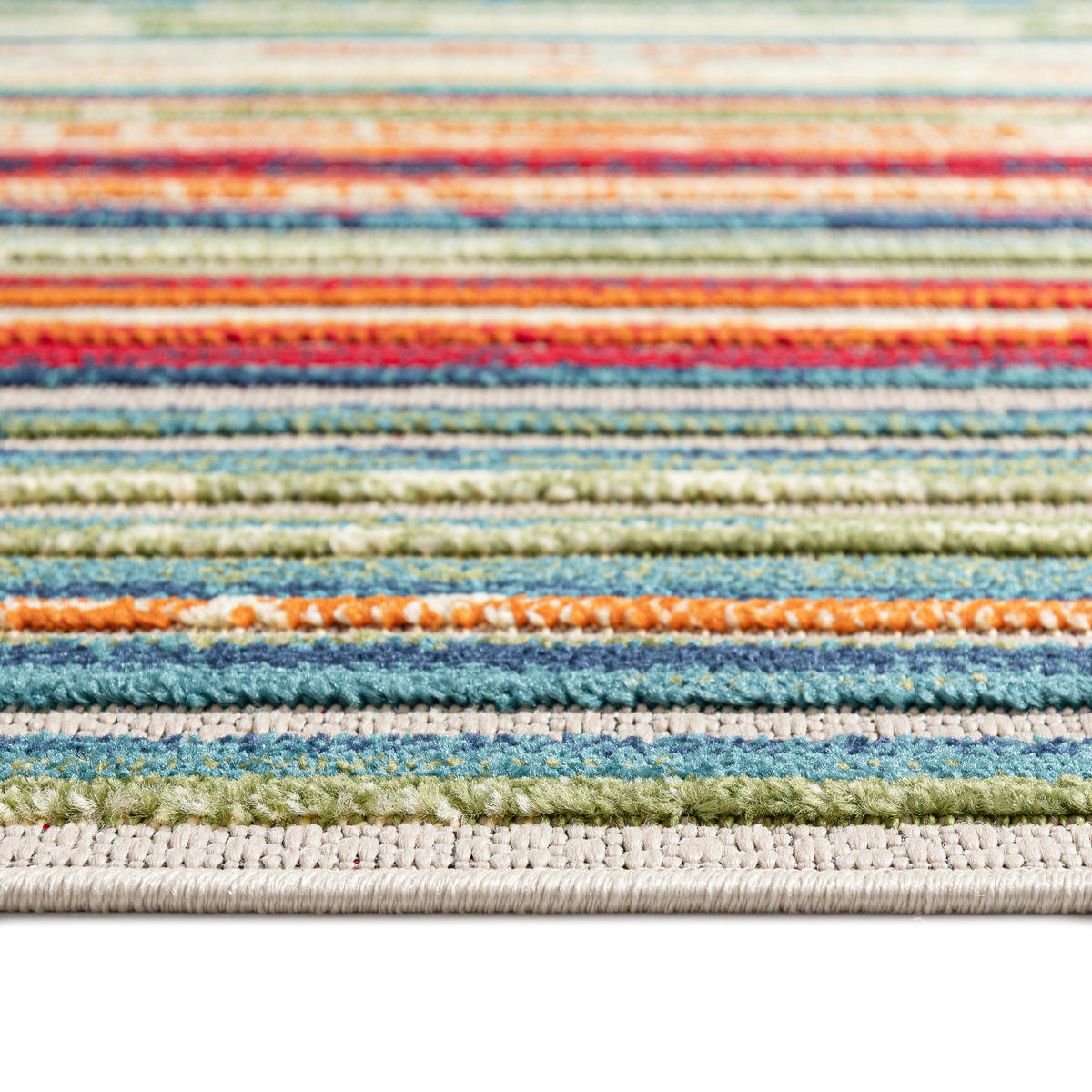 TEPPICH In-Outdoor Bunte Abstract, Streifen - Kurzflor Rechteckig - 160 x 230 cm - Multicolor, Textil (160/230cm) - Mazovia