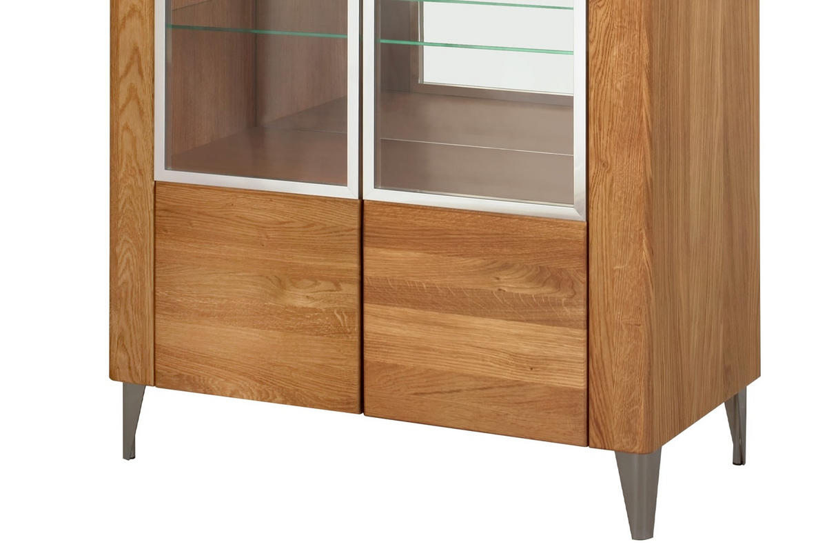 STANDVITRINE Latina Honig Eiche 96 / 42 / 134cm - Honigeiche/Braun, Holz/Metall (96/134/42cm) - Feldmann-Wohnen