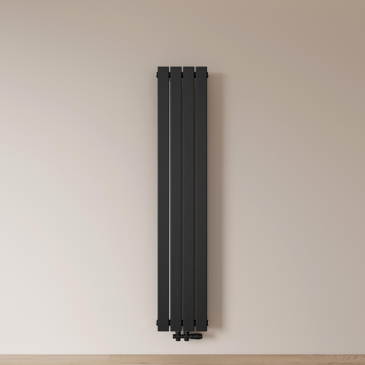 HEIZKÖRPER Vertikal Flach Einlagig Schwarz 160/30/5,2 cm - Schwarz, Metall (30/160/4.9cm) - EMKE