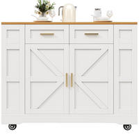 KUHINJSKI otok 120/65/90 cm bijeli MDF, raztegljiv s prostorom za odlaganje - bijela, drvni materijal (120/90/65cm) - BEAOK