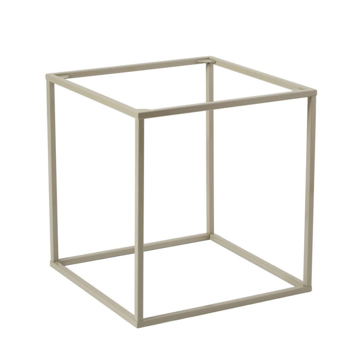 QUADRATISCHER beistelltisch mit platte mit rand 52/45/45 cm - Taupe, Metall (45/52/45cm) - Calicosy