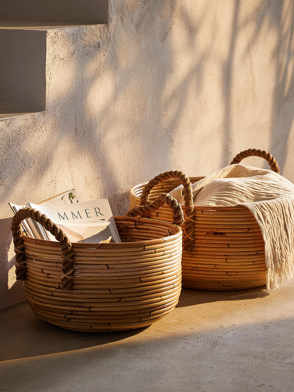 Boho Style Wohnzimmer Deko Korb