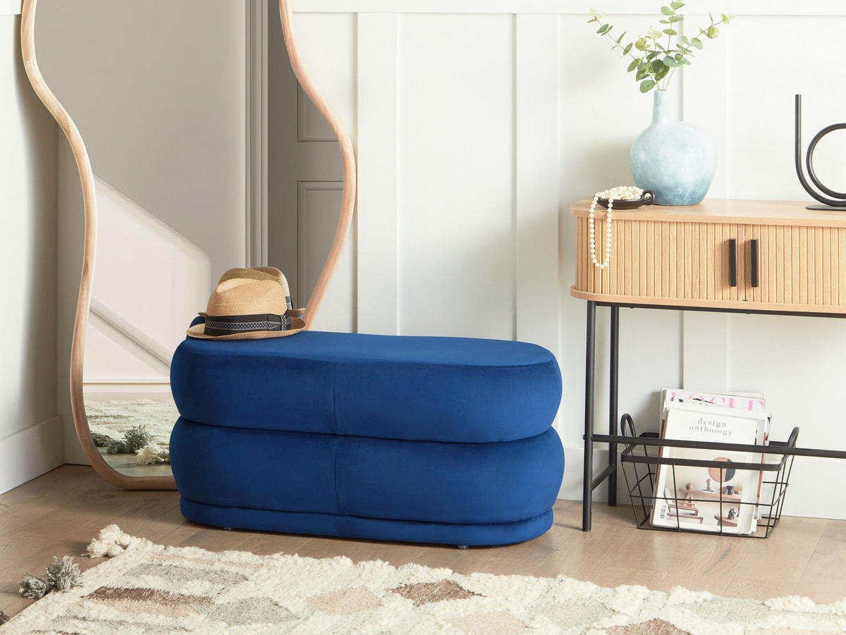 BANK Marineblau Ellendale - Blau, Textil (90/40/41cm) - Beliani