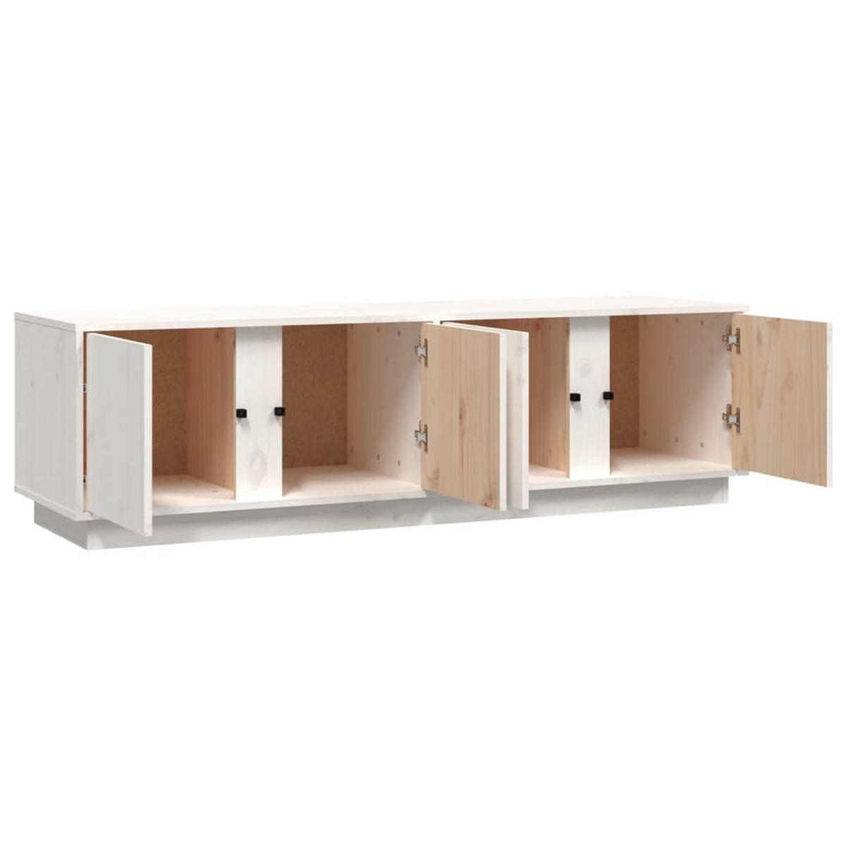 TV-SCHRANK Weiss 140/40/40 Cm Massivholz Kiefer - Weiß, Holz (40/40/140cm) - vidaXL