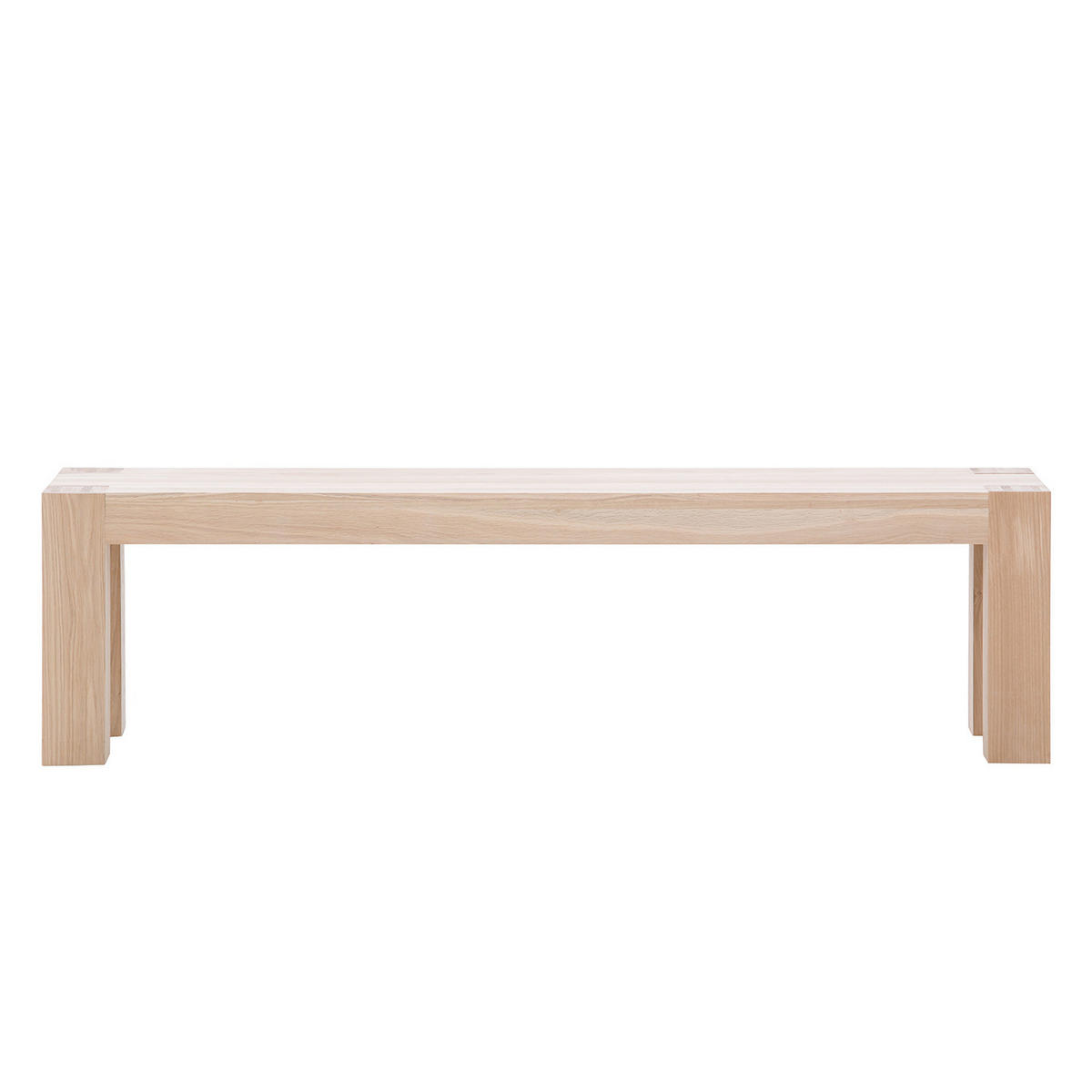 SITZBANK - Eiche massiv - Eichefarben, Holz (165/45/39cm) - home24