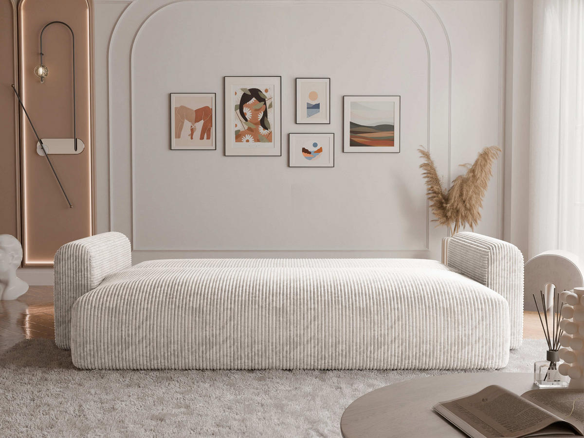 SCHLAFSOFA JOBO mit Bettkasten Creme - Creme, Holzwerkstoff/Kunststoff (230/85/90cm) - Idohome