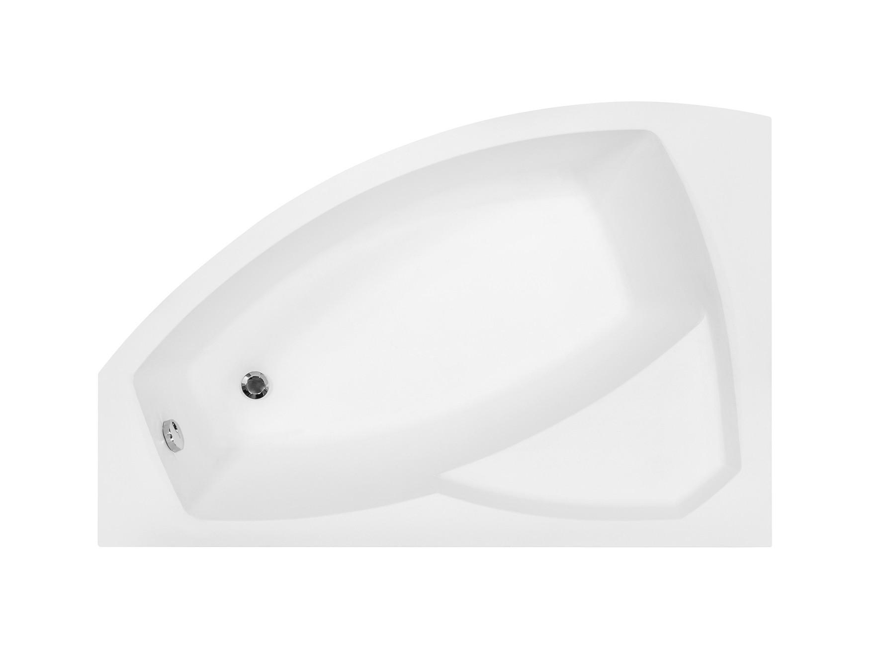 BADEWANNE Eckwanne RIMA 130/85 Links mit weißer Kopfstützen Ablauf Füße - Weiß, Kunststoff (85/58.5/130cm) - bad land