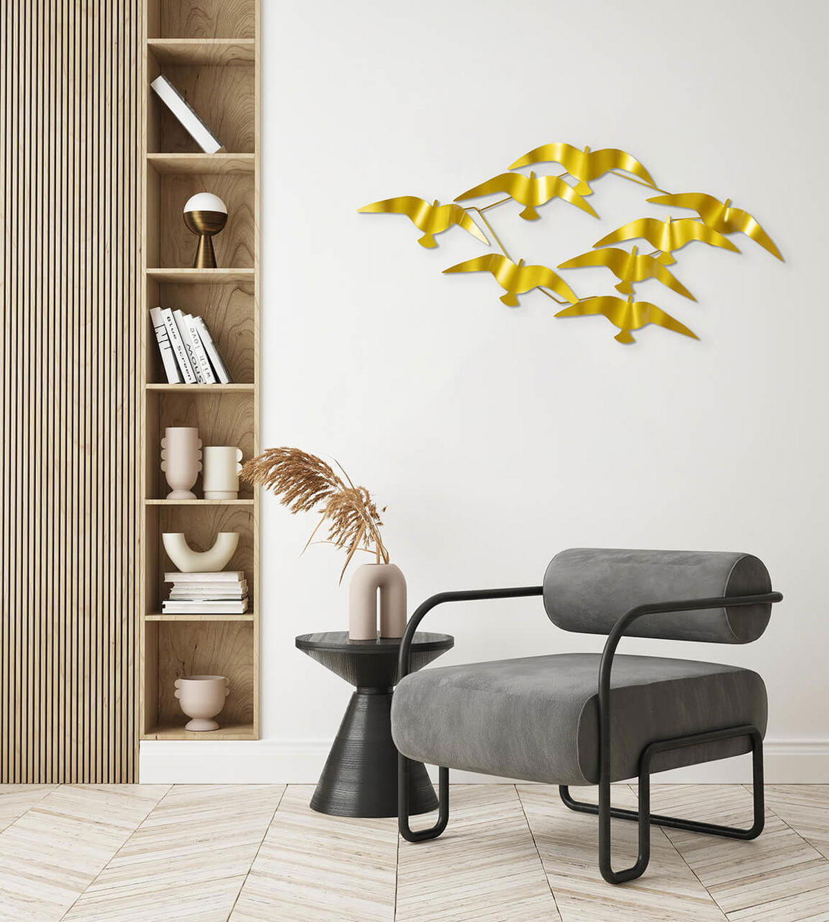 WANDDEKO Gold 121/53 cm - Goldfarben, Metall (3.1/53/6cm) - KUNSTLOFT