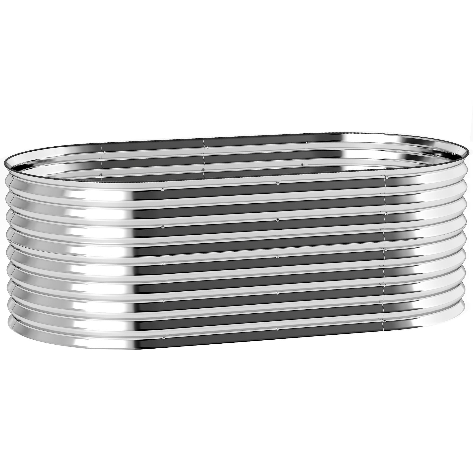 HOCHBEET aus Stahl, Pflanzbeet Frühbeet Gartenbeet stapelbar Blumenkasten - Dunkelgrau, Metall (80/56/160cm) - Outsunny