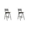BARHOCKER Massiv Schwarz 58/49/109 cm 2er-Set - Schwarz, Holz (49/109/58cm) - LABEL51