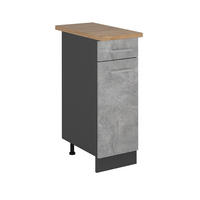 KÜCHENUNTERSCHRANK R-Line Beton 30 cm , AP Eiche - Schieferfarben/Anthrazit, Holzwerkstoff (30/81.6/60cm) - Vicco