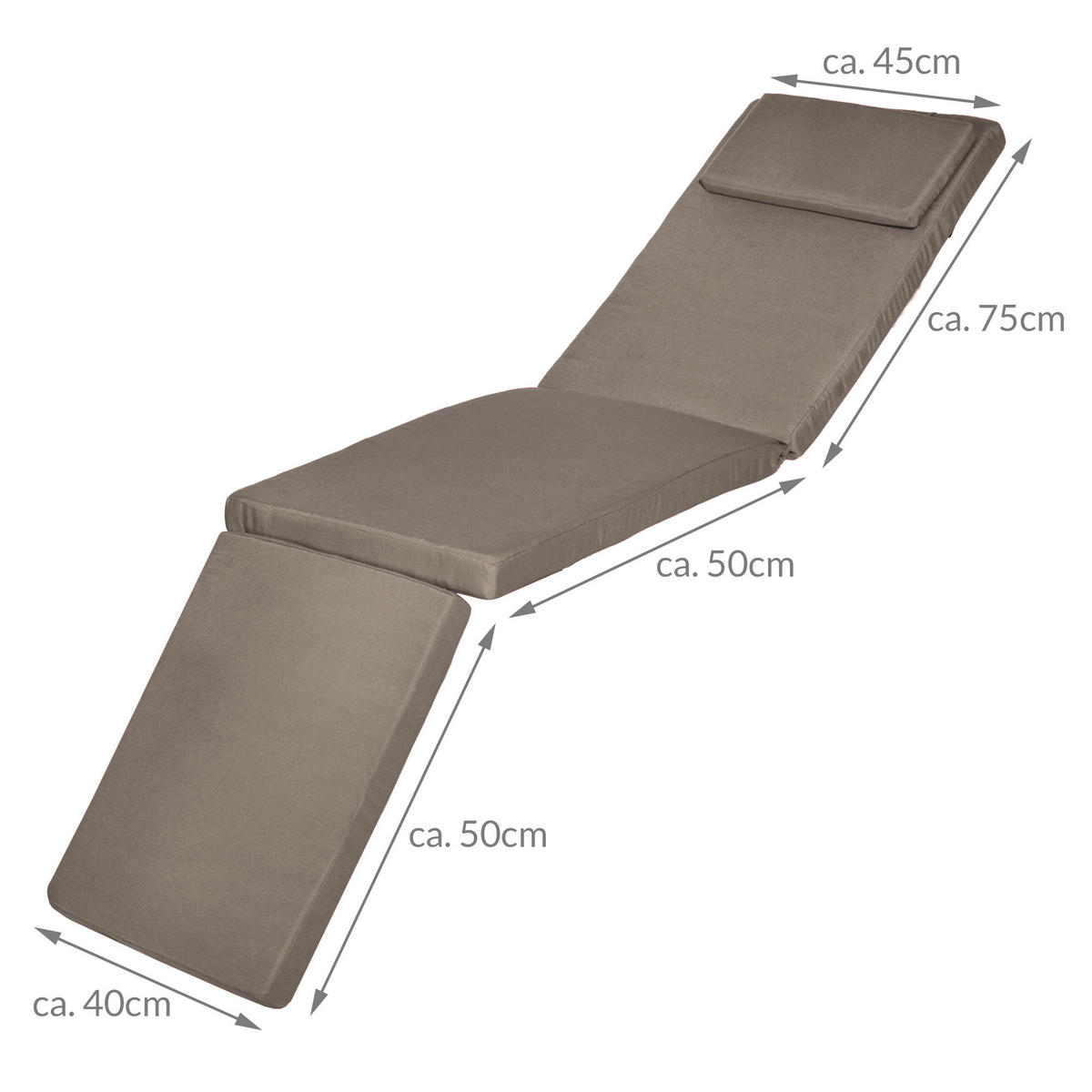 DECKCHAIRAUFLAGE Loftlux DC 175x45x5cm Taupe - Taupe, Textil (45/175cm) - Beautissu 