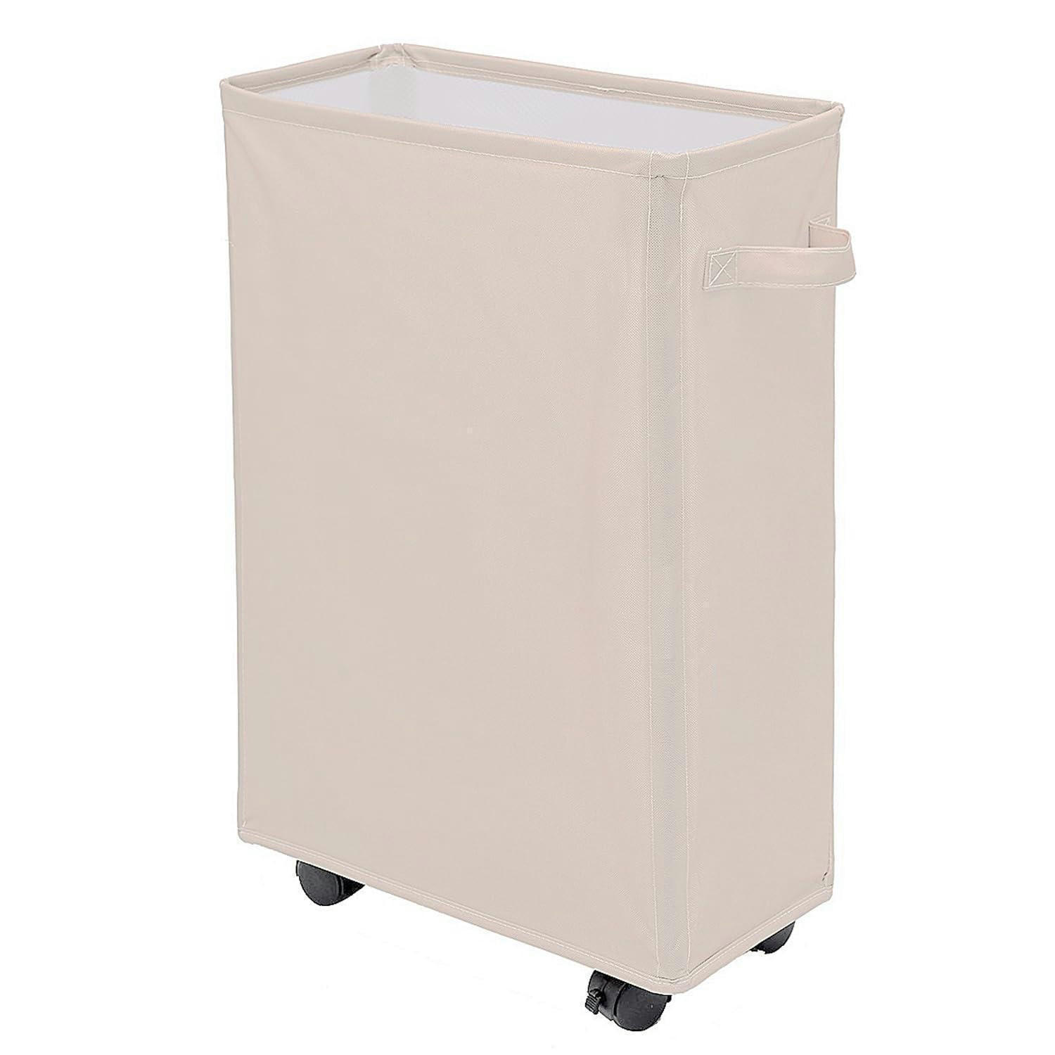 WÄSCHEKORB mit Rädern 40L Beige - Beige, Textil (18.5/39/58cm)