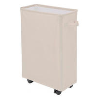 WÄSCHEKORB mit Rädern 40L Beige - Beige, Textil (18.5/39/58cm)