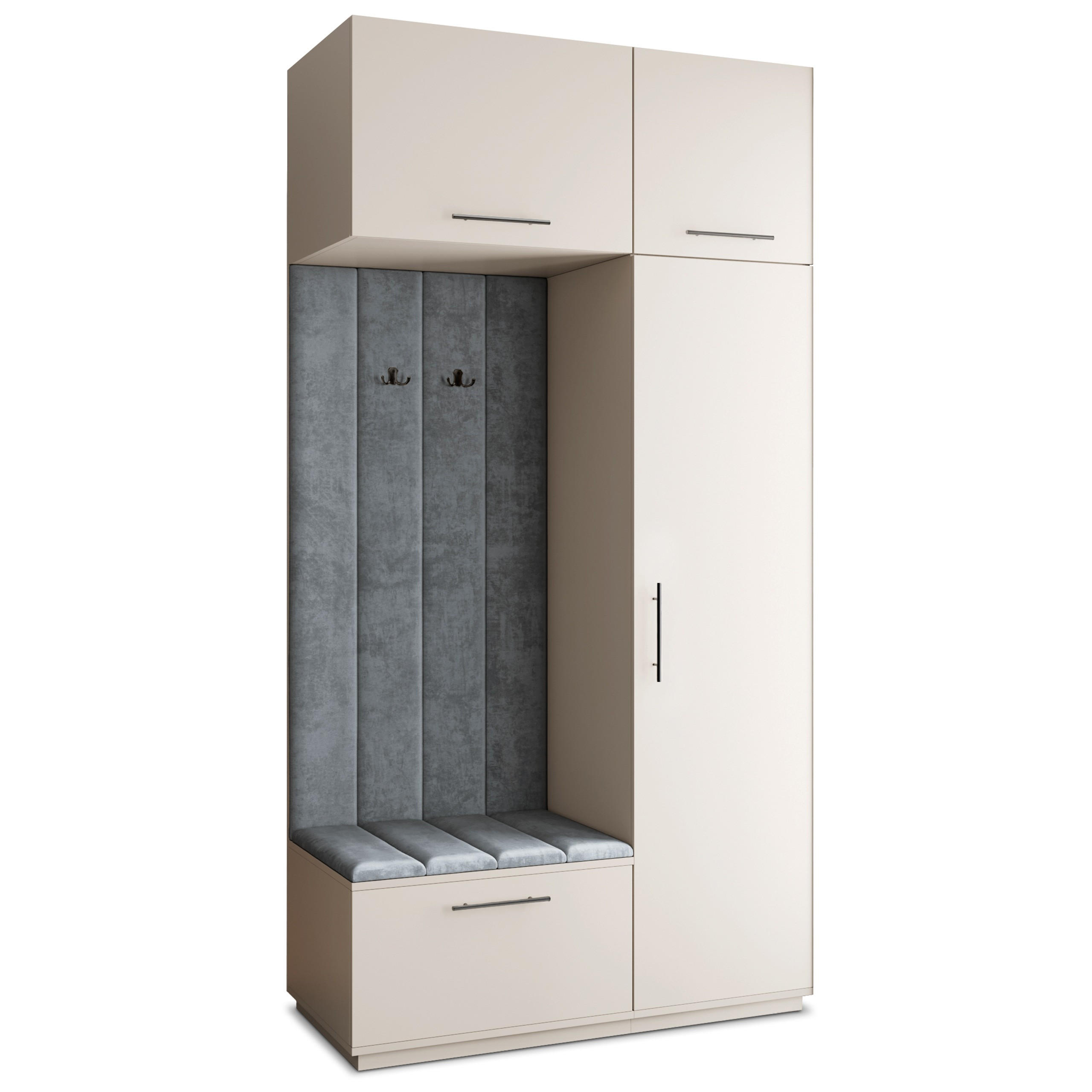 GARDEROBENSCHRANK REMA 120/240/60 cm Modern Garderobe-Set Kaschmir - Kaschmir/Grau, Holzwerkstoff (120/240/60cm) - MASSENO
