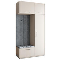 GARDEROBENSCHRANK REMA 120/240/60 cm Modern Garderobe-Set Kaschmir - Kaschmir/Grau, Holzwerkstoff (120/240/60cm) - MASSENO