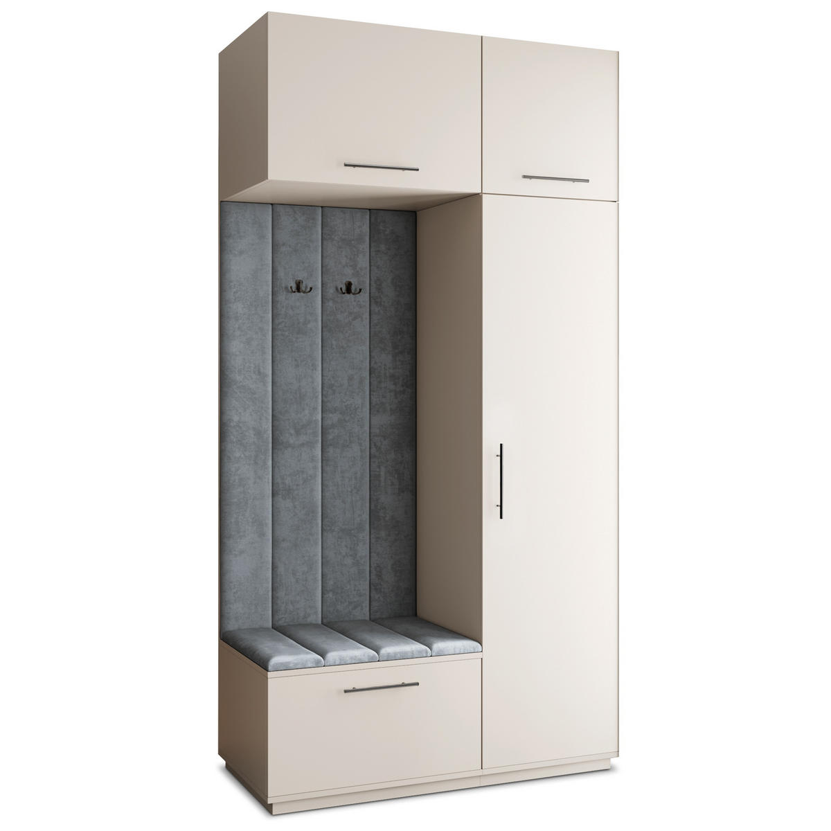 GARDEROBENSCHRANK REMA 120/240/60 cm Modern Garderobe-Set Kaschmir - Kaschmir/Grau, Holzwerkstoff (120/240/60cm) - MASSENO