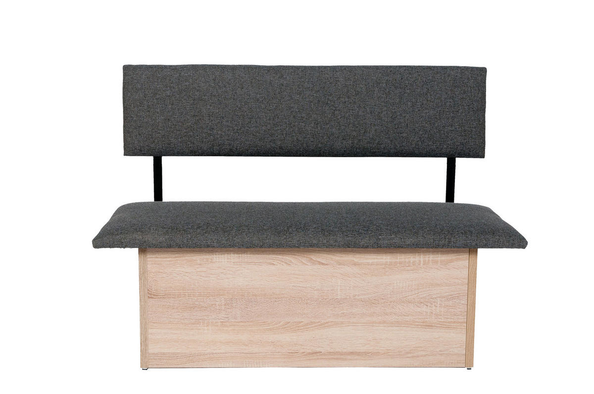 SITZBANK Das Raumwunder - Eichefarben/Grau, Holzwerkstoff/Textil (48/88/125cm) - Kundler Home