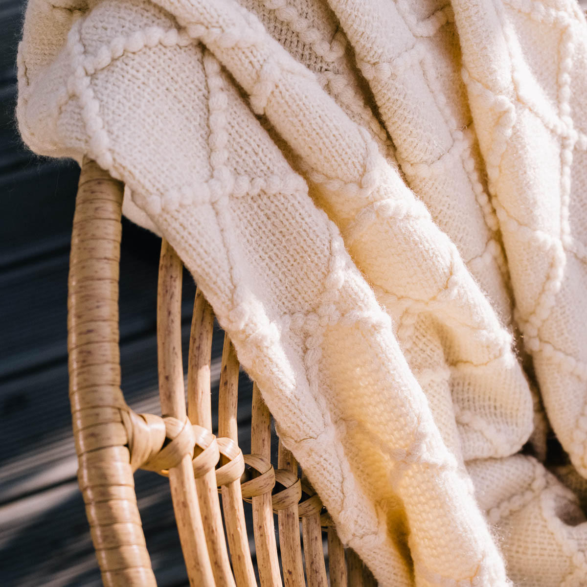 DECKE Loop beige 130/170 cm - Beige, Textil (130/170cm) - Homla