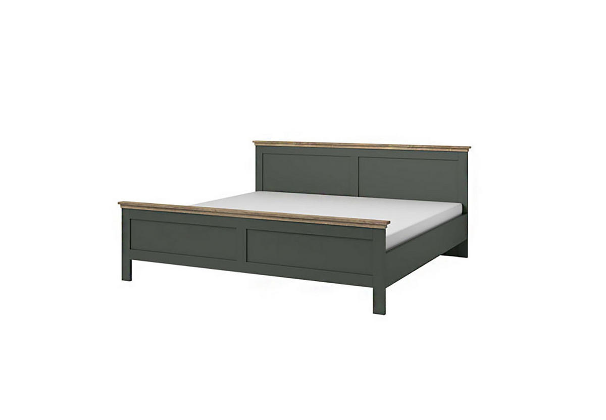 SCHLAFZIMMER-SET Evora grün / Eiche Lefkas 4-teilig - Braun/Grün, Holz/Holzwerkstoff (160/200cm) - Feldmann-Wohnen