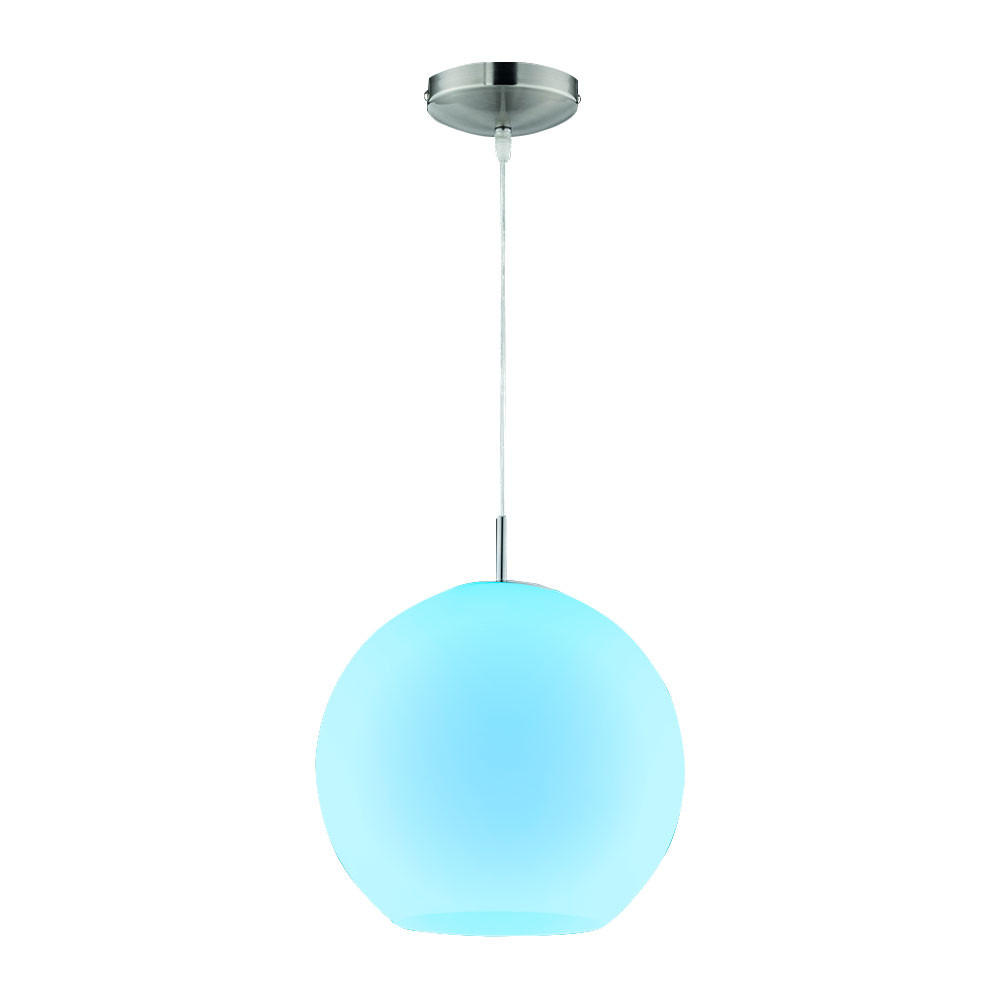 LED HÄNGELEUCHTE MOON Weiß Glas - Weiß, Glas (6/12/150cm)