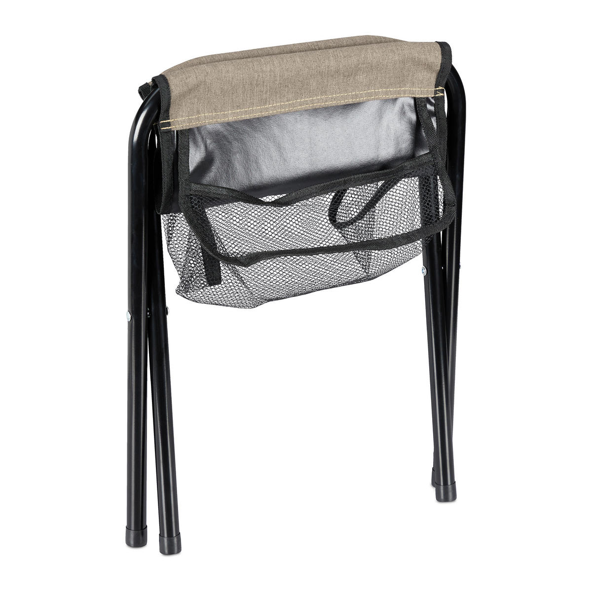 KLAPPHOCKER - Beige, Textil/Metall (29/39/35cm) - Relaxdays