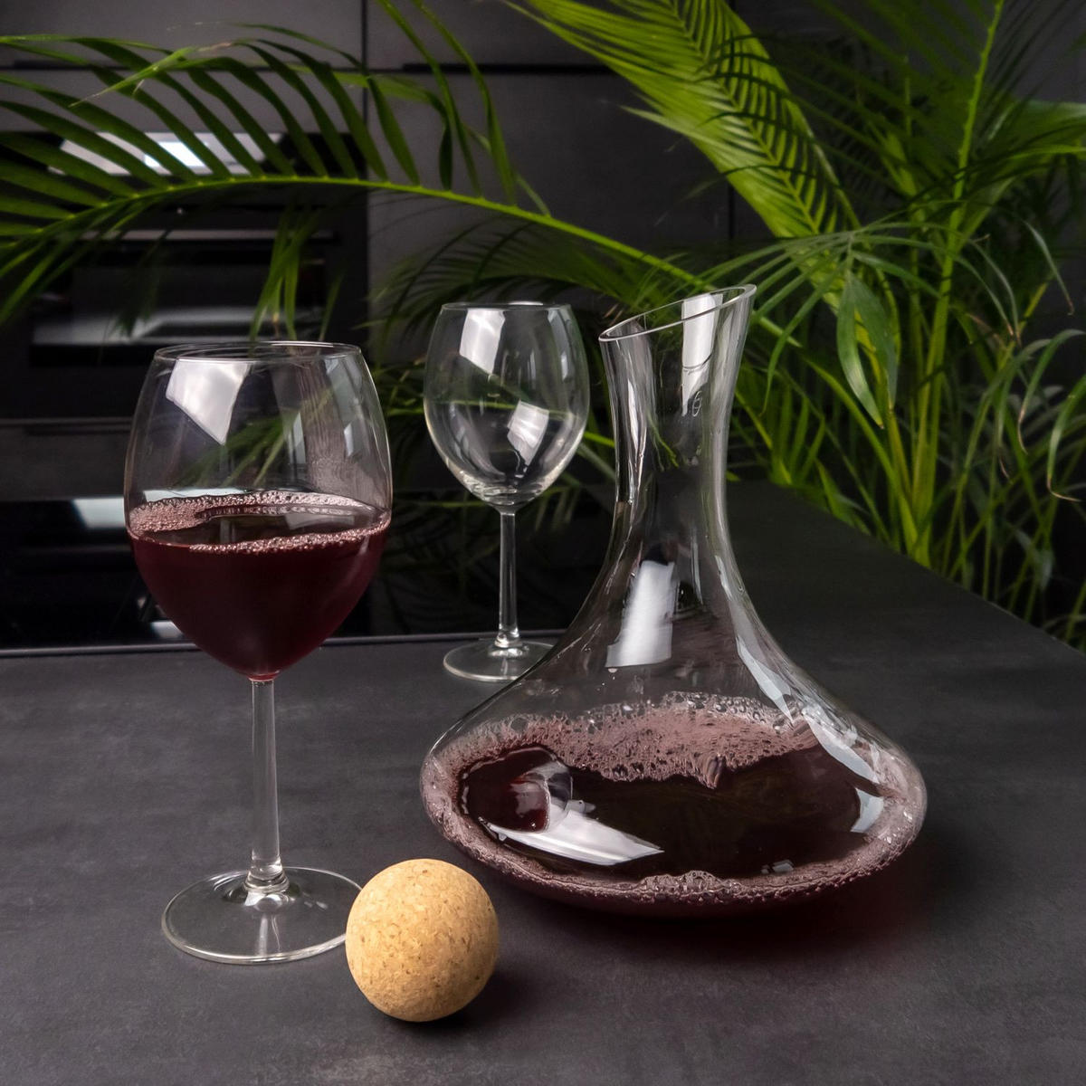 GLAS KARAFFE mit 1.8 Liter für Rotwein - Transparent, Glas (0.75L) - Intirilife