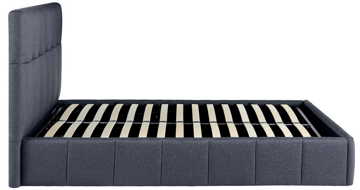 POLSTERBETT Negad Stoff Dunkelgrau Bett 160x200 - Dunkelgrau, Textil (160/200cm) - DELUKE