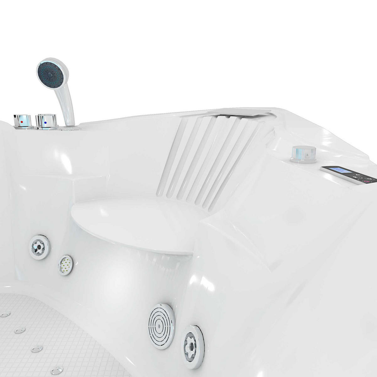 WHIRLPOOL Pool Badewanne Eckwanne Wanne W25H - Weiß, Glas/Kunststoff (150/70/150cm) - AcquaVapore by Sandra Jentho