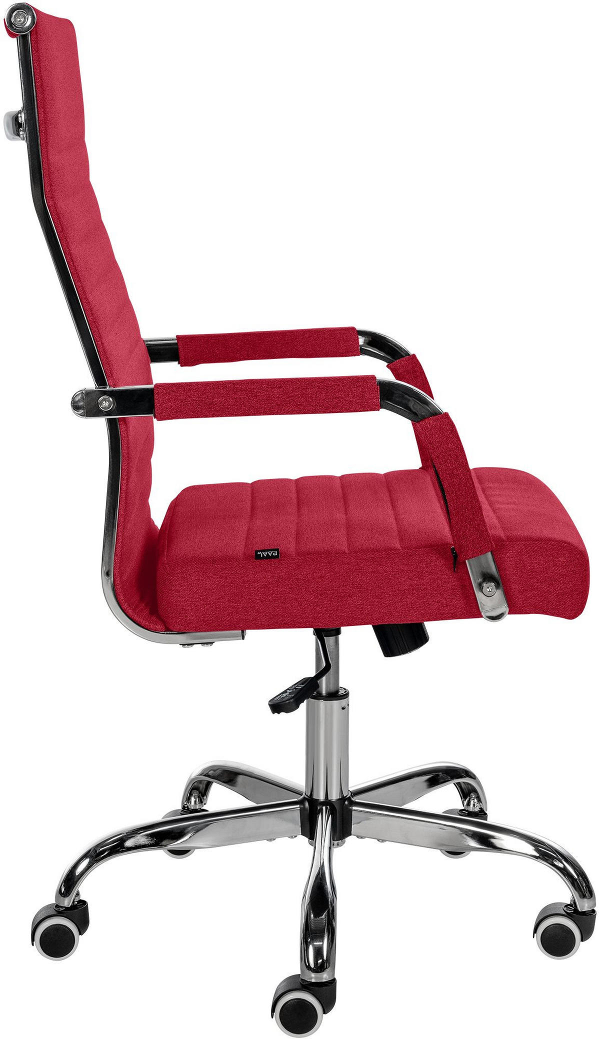 DREHSTUHL Stoff rot - Chromfarben/Rot, Textil/Metall (51/98/63cm) - CLP