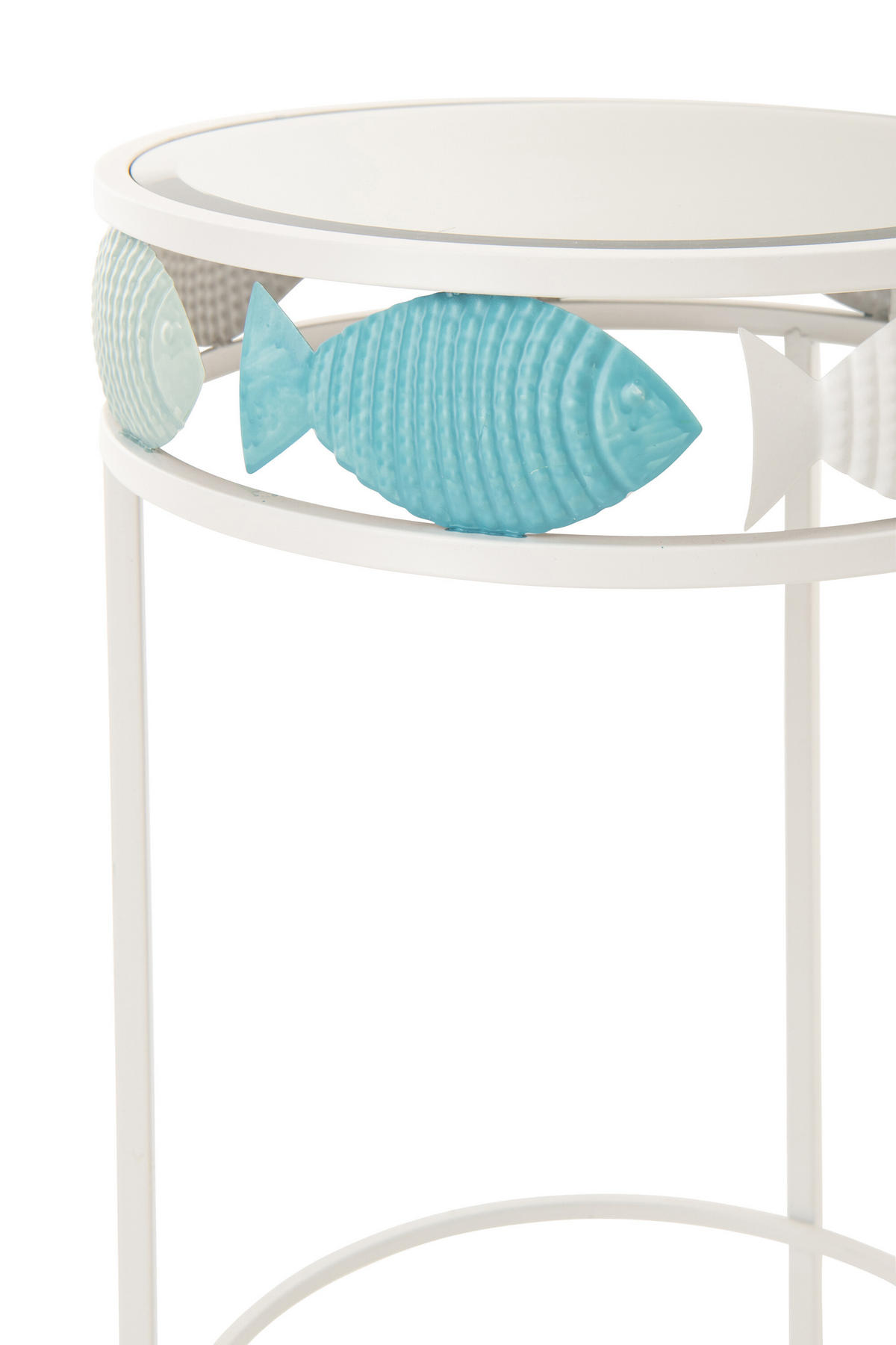BEISTELLTISCH FISCH Blau - Blau, Metall (38/38/59.4cm) - J-Line