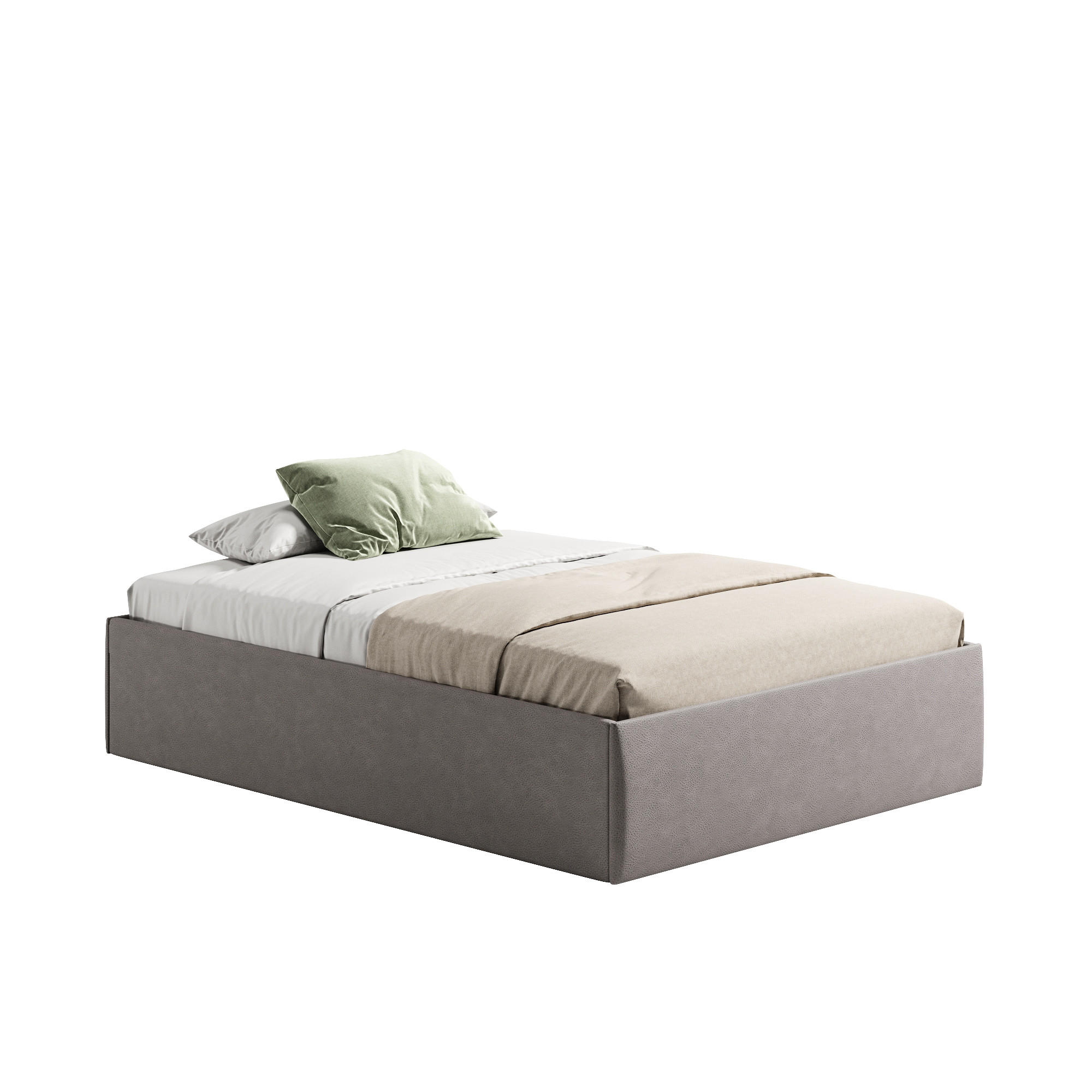 POLSTERBETT mit Stauraum & H3 Matratze 140x200 cm in Grau - Grau, Textil (140/200cm) - Home Collective