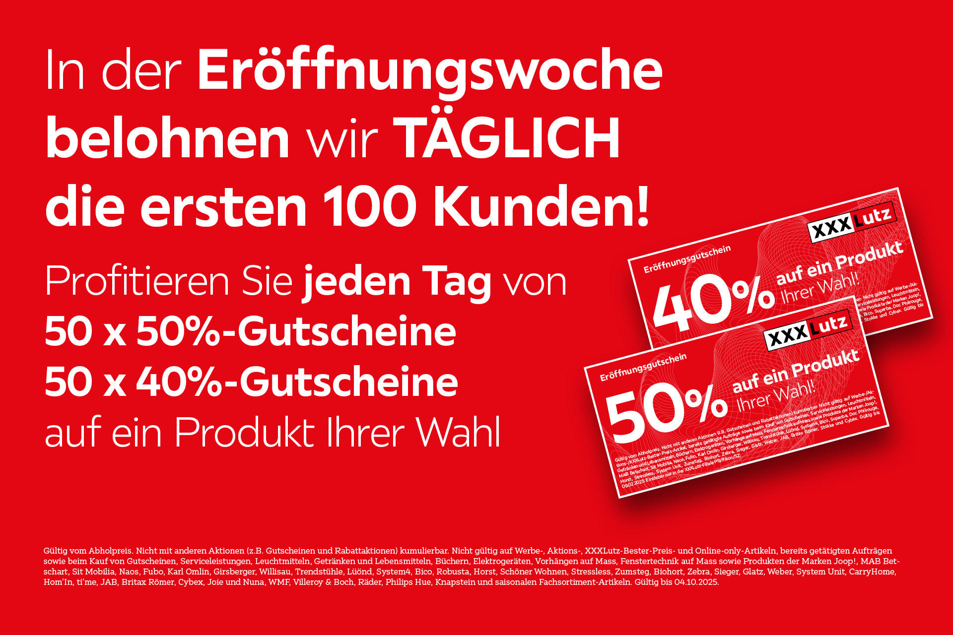 Belohnung Eröffnungswoche