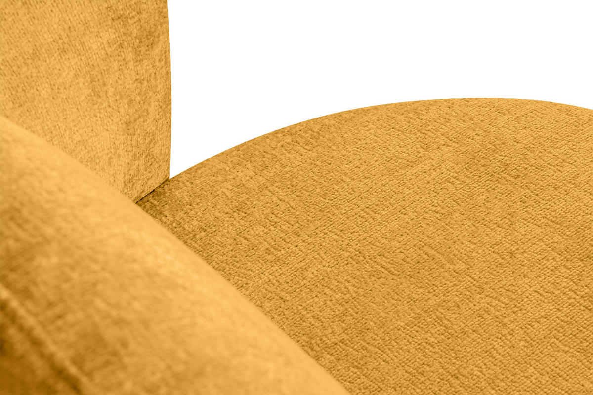 DREHSESSEL RAGGI 360° Drehfunktion mit inklusive dekorativem Kissen, Senfgelb - Hellgelb, Textil (92/75/94cm) - KONSIMO®