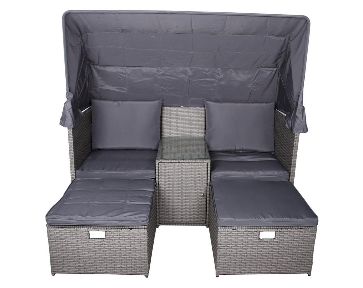 GARTENMUSCHEL Mainz Sonneninsel - Grau, Kunststoff (75/170/170cm) - DELUKE